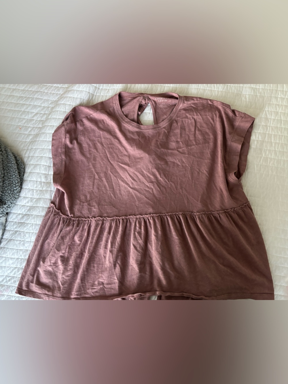 American Eagle Outfitters Mauve Peplum Tunic Top